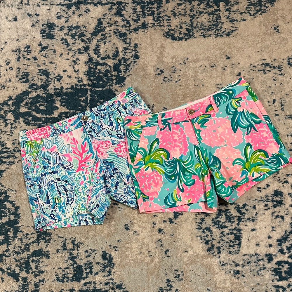 Lilly Pulitzer Knit Shorts NWT Size 4 Lot Set of 2